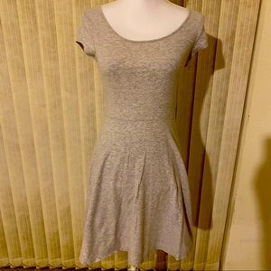 So Heather Grey Keyhole Back Stretch Skater Dress